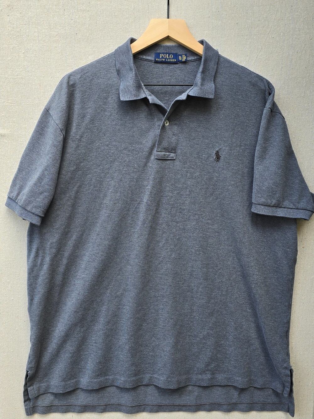 Polo Ralph Lauren Gray Pima Cotton Stretch Polo Shirt Mens XL Classic Preppy